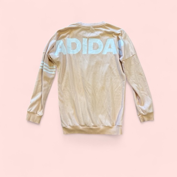Adidas Tan Crewneck Sweater Soft Knit Casual - Picture 2 of 3